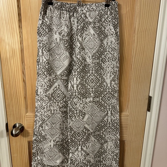 Match Point Gray Patterned Wide Leg Pants - Picture 1 of 2